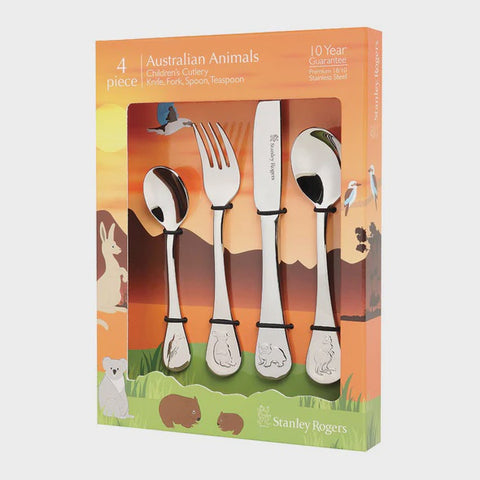 Childrens Cutlery Australian Animals 4Pc Set