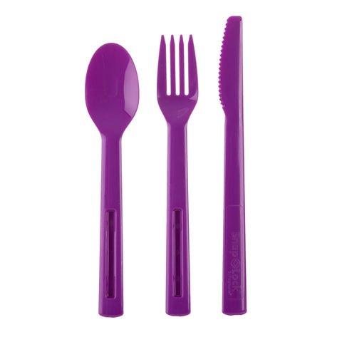 Snap Lock 3 Piece Utensil Set to Go - Assorted