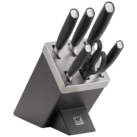 All Star Knife Block 7 Piece Set, Rubberwood Anthracite