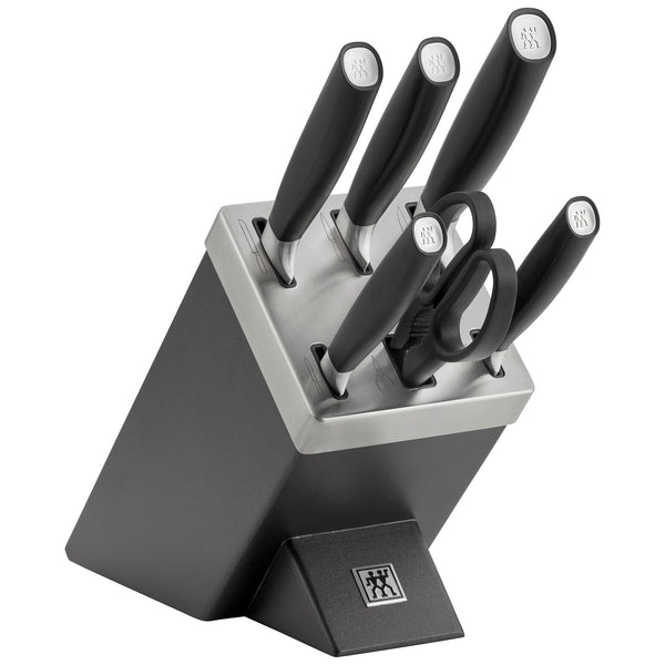 All Star Knife Block 7 Piece Set, Rubberwood Anthracite