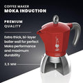 New Moka Induction Red 4 Cups
