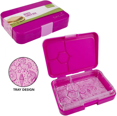 4 Compartment Bento Lunch Box - Unicorns