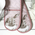 Pimpernel Wrendale Double Oven Gloves - Pink Rabbit