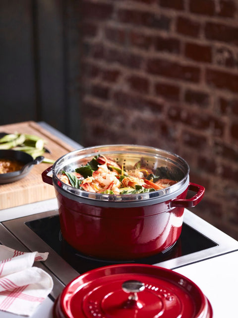 Round Cocotte with Steamer - 26cm Grenadine