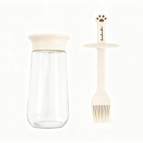 Glass Paw-Shaped Brush Oil Bottle