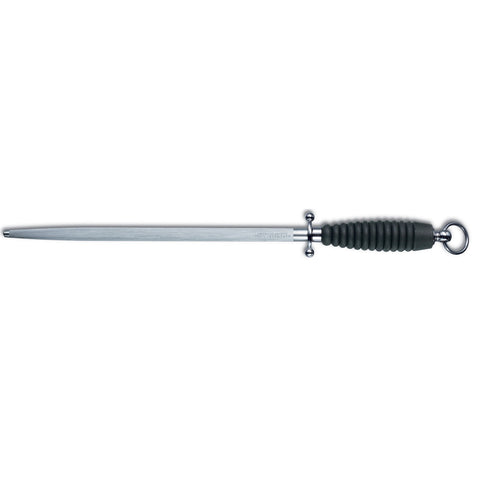 Butchers Sharpening Steel,30cm,Oval,Middle Fine Cut,Ripple Handle