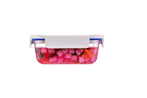 Clear Glass White Rectangular Container