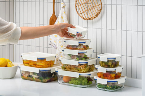 Clear Glass White Rectangular Container