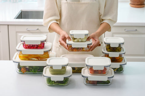 Clear Glass White Square Container