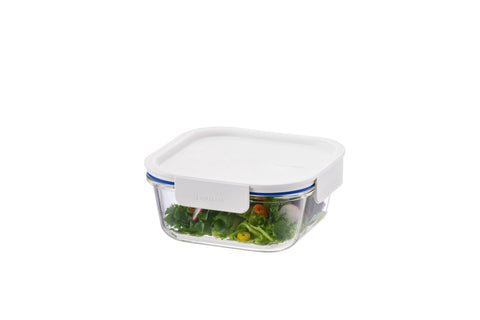 Clear Glass White Square Container