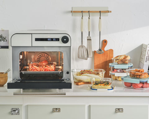 Clear Glass White Rectangular Container