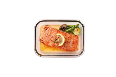 Clear Glass White Rectangular Container