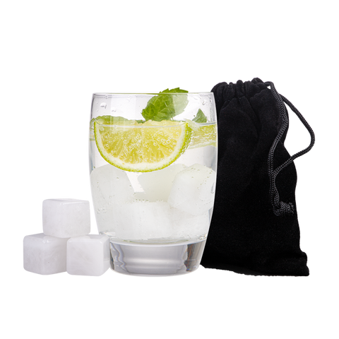 White Jade Gin Stones Set 6 W/Bag