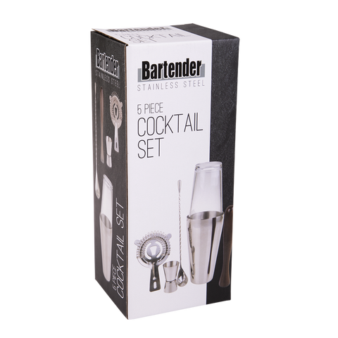 5 Pieces Stainless Steel Cocktail Set