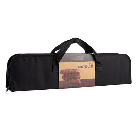 3 Piece BBQ Tool Set Acacia Handles with Carry Case