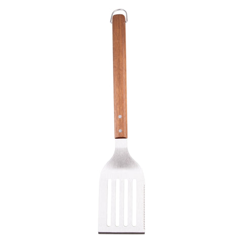 3 Piece BBQ Tool Set Acacia Handles with Carry Case