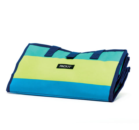 Freezable Grocery Tote Bag Stripe - Blue