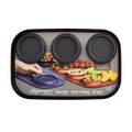 Large Serving Tray With 3 Bowls 39.4 X 25.4cm - Carbon Black