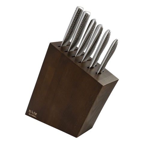 Kyoto 7 Piece Knife Block Set, Stained Ash