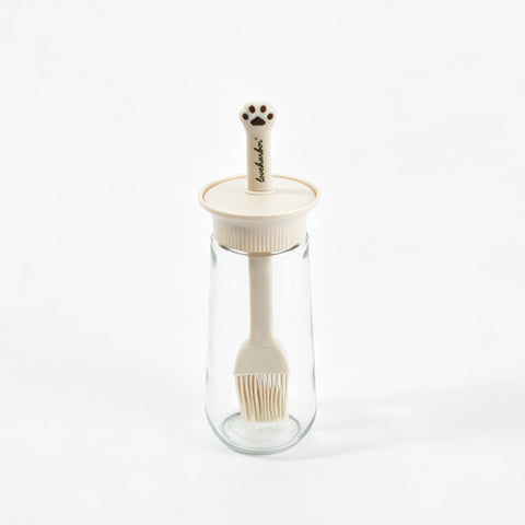 Glass Paw-Shaped Brush Oil Bottle