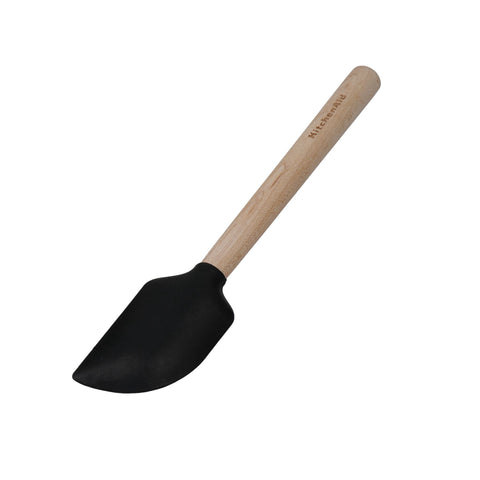 Maple Handle Silicone Mini Scraper Spatula