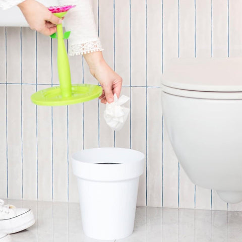 Vigar Flower Power White 3L Bathroom Bin