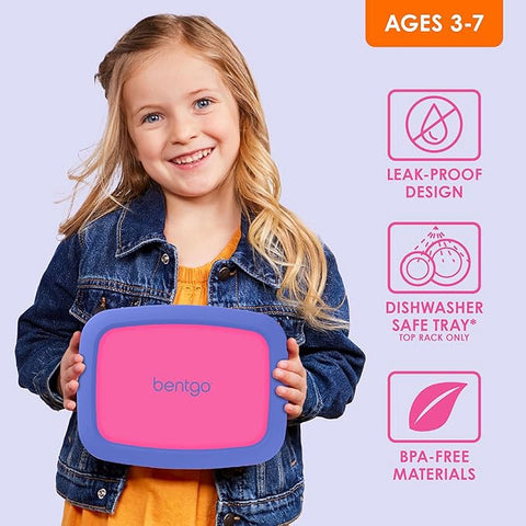 Kid's Leak-Proof Bento Lunch Box - Fuchsia / Fuchsia