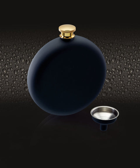 Hip Flask Soft Touch Stainless Steel 350ml - Black