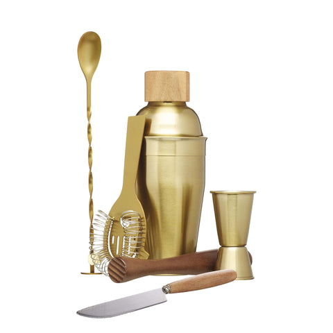 Cocktail Set Brass 6 Piece Set