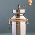 Stainless Steel Hand Coffee Grinder with Storage Large