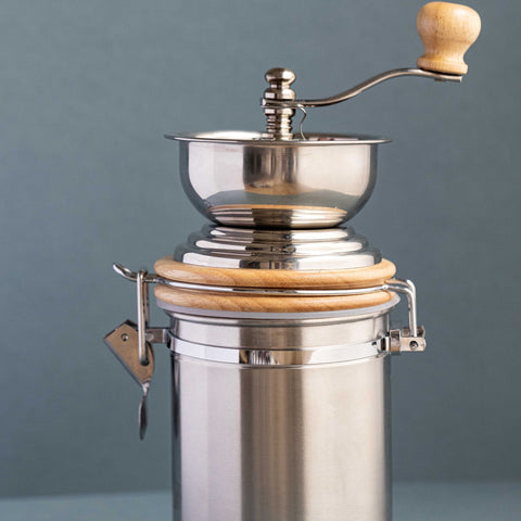 Stainless Steel Hand Coffee Grinder with Storage Large