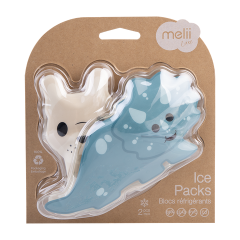 Luxe Gel Ice Packs Set 2 - Dinosaur/Bulldog