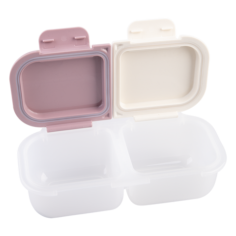 Luxe 2 Compartment Snack Container - Blue & Mint