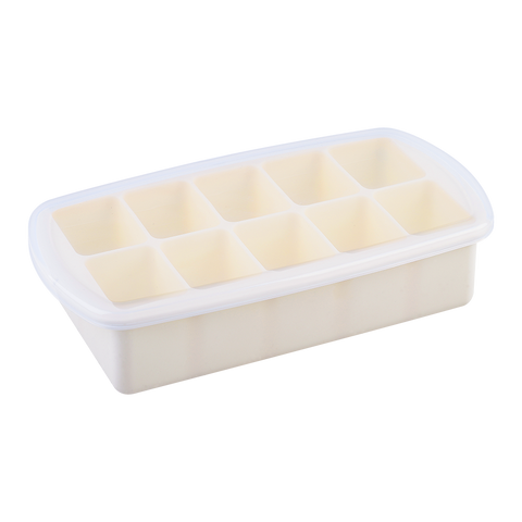 Luxe 10 Compartment Silicone Food Tray W/ Lid - Ivory