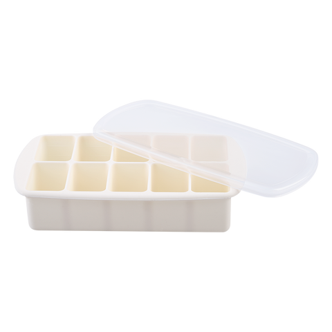 Luxe 10 Compartment Silicone Food Tray W/ Lid - Ivory