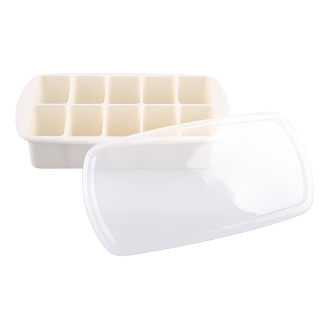 Luxe 10 Compartment Silicone Food Tray W/ Lid - Ivory