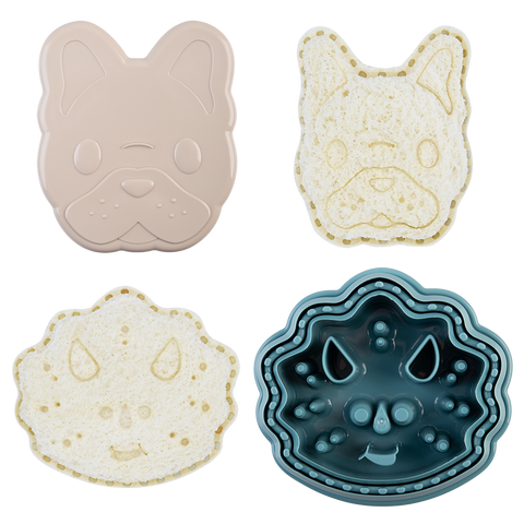 Luxe 3-In-1 Sandwich Cutters Set 2 - Dinosaur/Bulldog