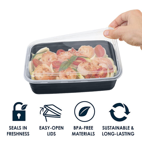 Prep 1 Compartment Container 10 Pack - Navy Blue