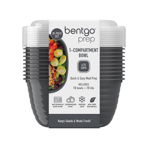 Prep 1 Compartment Bowl 10 Pack - Graphite