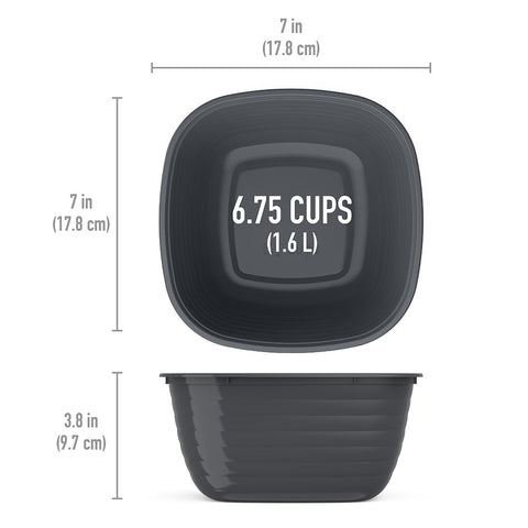Prep 1 Compartment Bowl 10 Pack - Graphite