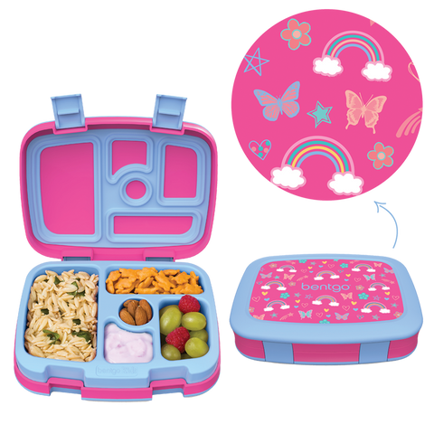 Kid'S Prints Leak Proof Bento Lunch Box - Rainbows & Butterflies / Rainbows/Butterflies