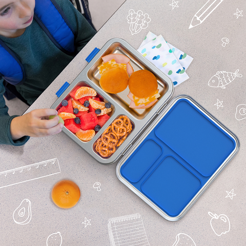 Kid's Stainless Steel Leak-Resistant Bento Lunch Box - Blue