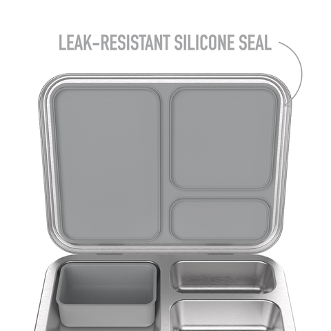 Kid's Stainless Steel Leak-Resistant Bento Lunch Box - Silver
