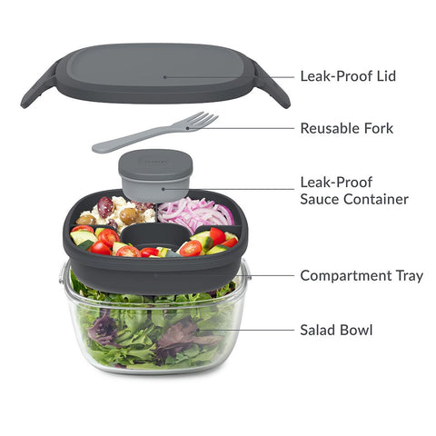 All-In-One Glass Salad Container