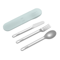 Stainless Steel Travel Utensil Set - Aqua / Aqua