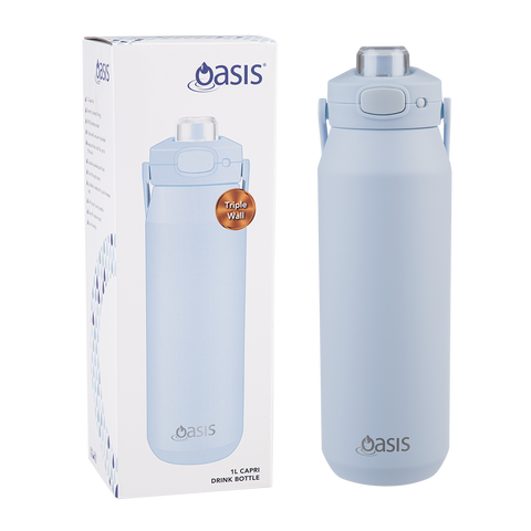 Ceramic Lined Stainless Steel Triple Wall Insulated 'Capri' Drink Bottle W/ Quick Release Lid 1l