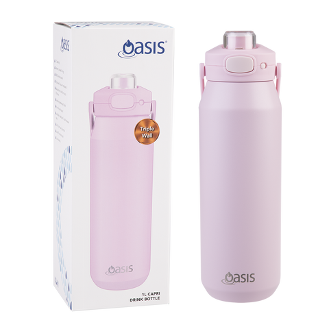 Ceramic Lined Stainless Steel Triple Wall Insulated 'Capri' Drink Bottle W/ Quick Release Lid 1l