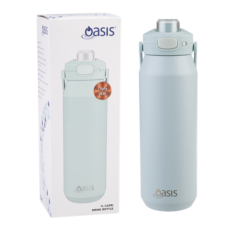 Ceramic Lined Stainless Steel Triple Wall Insulated 'Capri' Drink Bottle W/ Quick Release Lid 1l