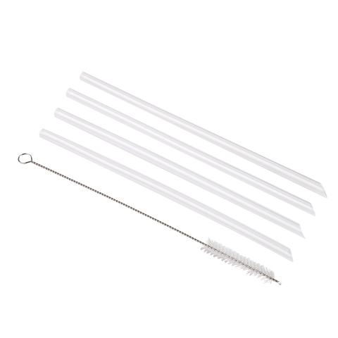 'Moda' Drink Bottle Straws Set 4 W/ Cleaning Brush