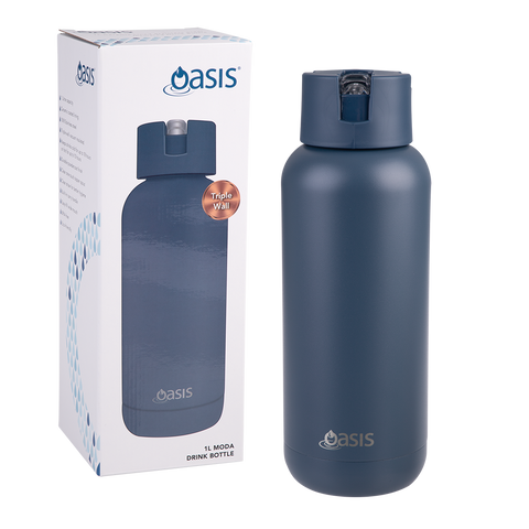 Ceramic Lined Stainless Steel Triple Wall Insulated 'Moda' Drink Bottle 1l